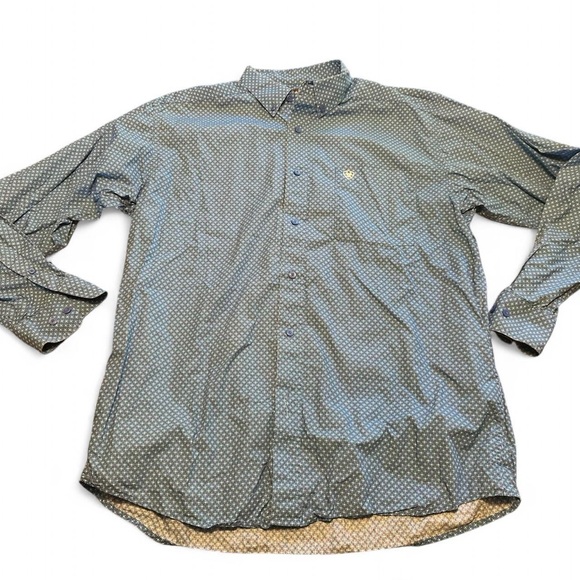 Ariat Other - Ariat Men’s Kirk Geometric Blue Long Sleeve Button Down Shirt Size L